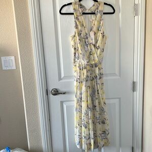 Rebecca Taylor Cream and Yellow Patterned Dress